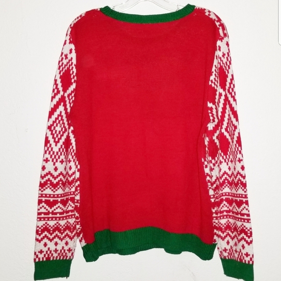 Rudy Reindeer W/Sequins UGLY Christmas Sweater - Picture 3 of 8